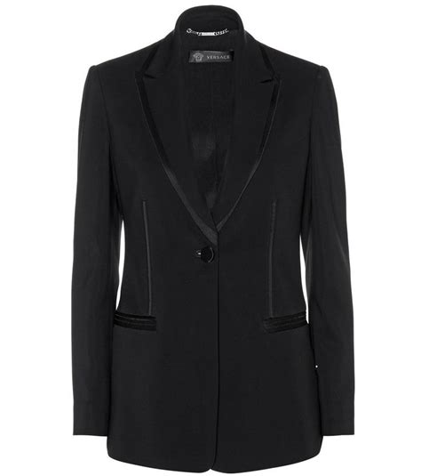 versace jeans jacket satin collar evening blazer|versace blazers for women.